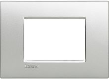 Рамка прямоугольная Legrand BTicino LivingLight 3 мод алюминий картинка